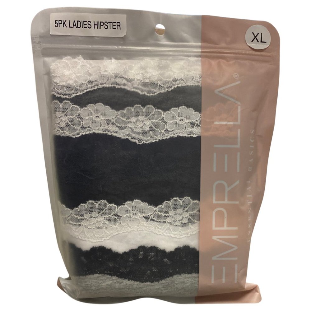 Emprella Essential Basics women's Soft- 5 Pack Ladies Hipster-XL